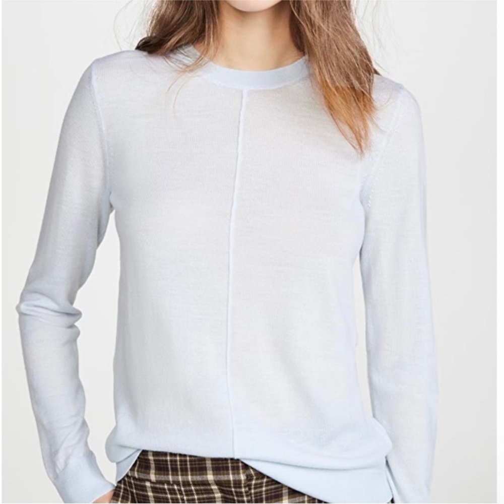 NWT! Club Monaco Mackenzie Merino Wool Crewneck Light Sweater - Baby Blue, sz. S